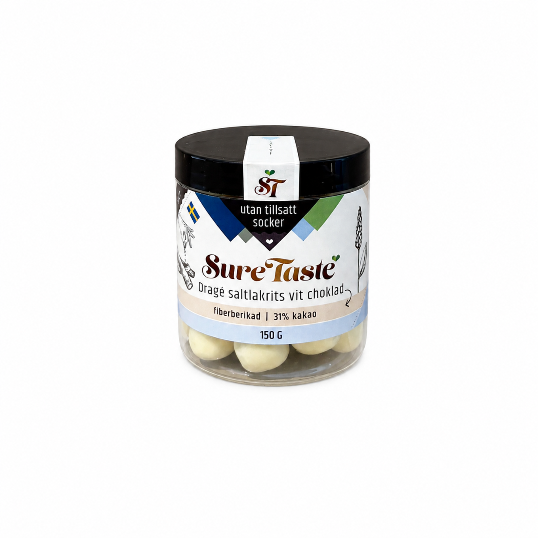 Saltlakrits vit choklad 150gr