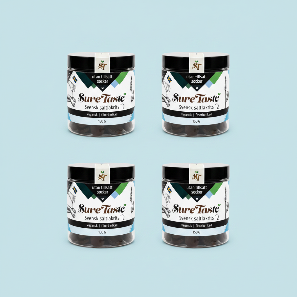 Saltlakrits, 4 burkar, 600g