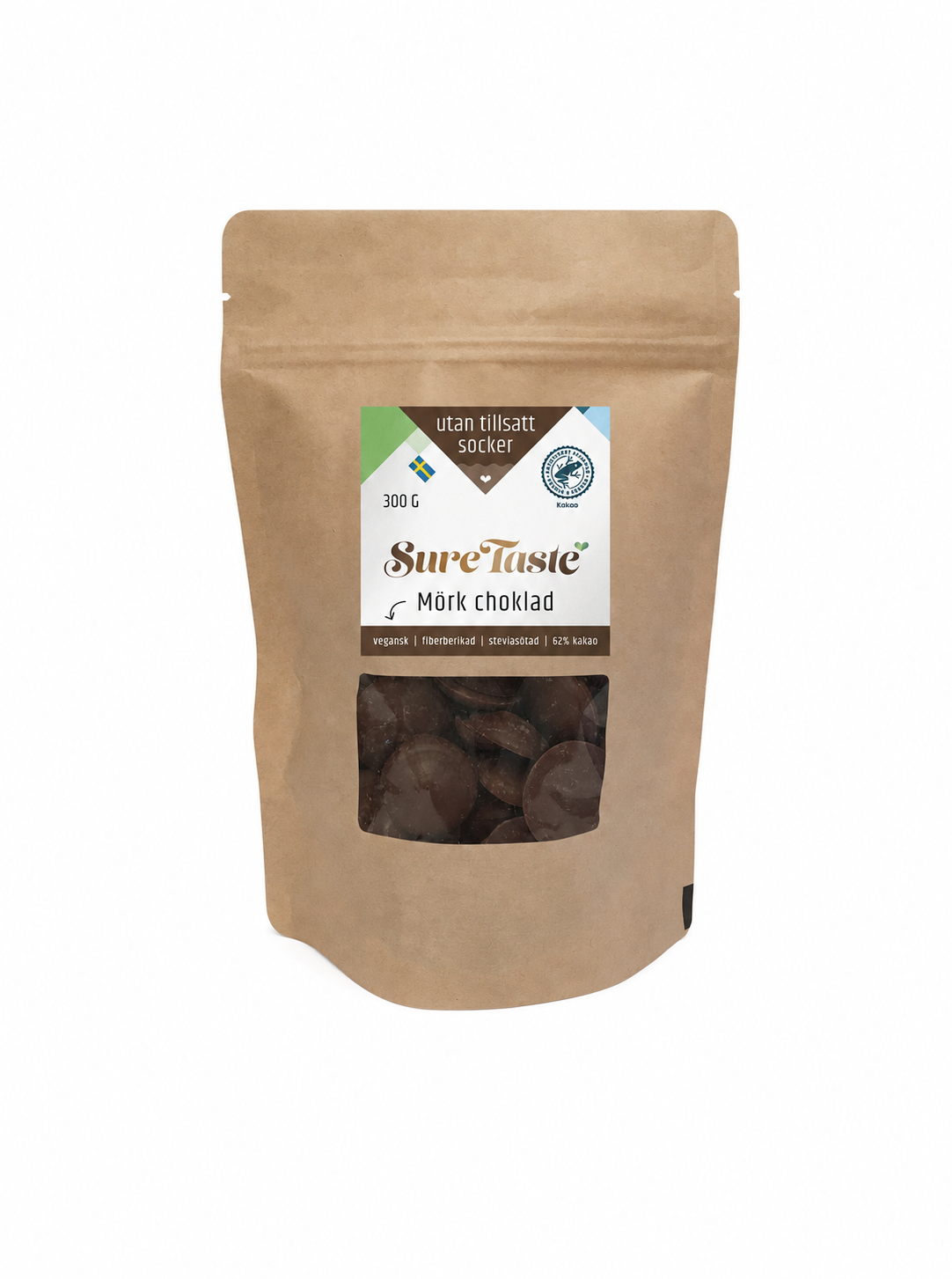 Sure Taste, Chokladpellets Mörk, 300 gr