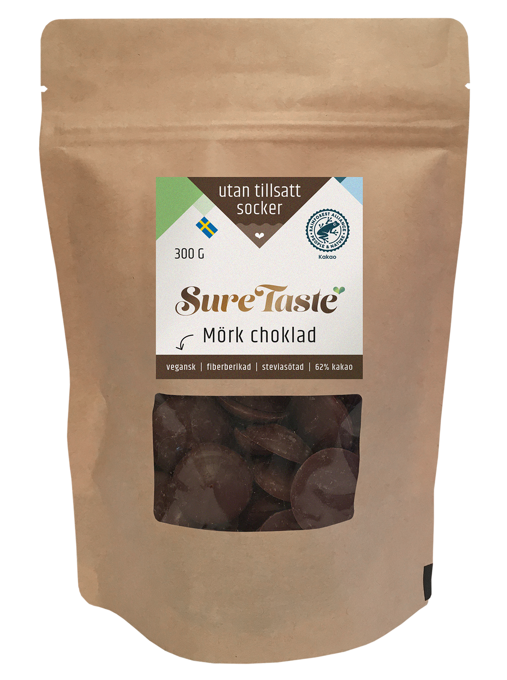 Bageri choklad pellets mörk choklad 62%, Large, 297kg, 900st á 300g