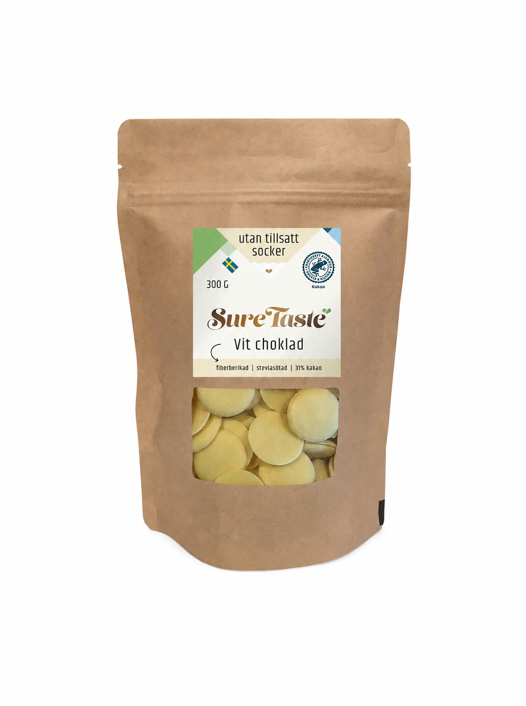 Chokladpellets Vit, 300 gr
