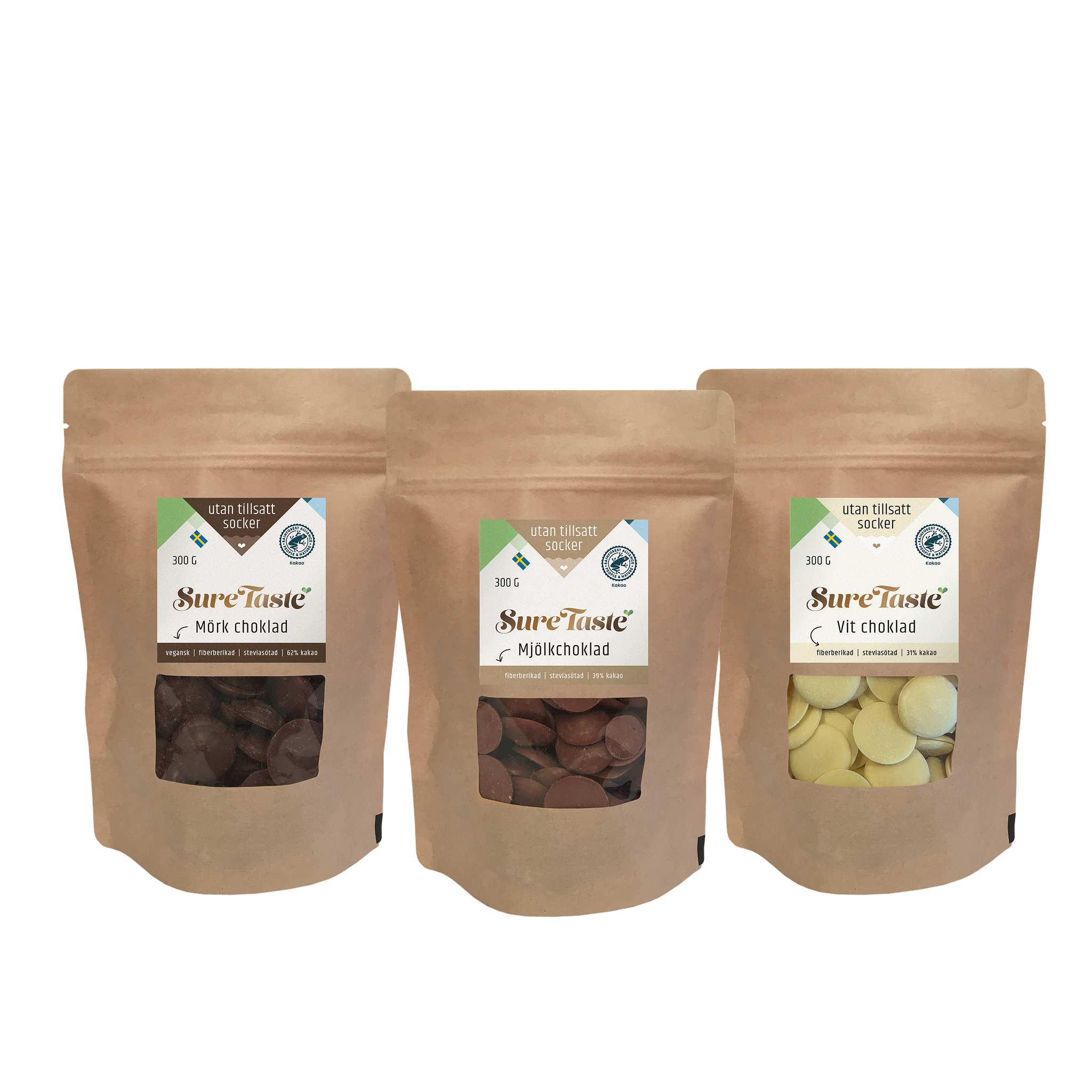 Bak choklad trio med pellets (3st)